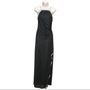Black Pink Long Corset Gown Dress